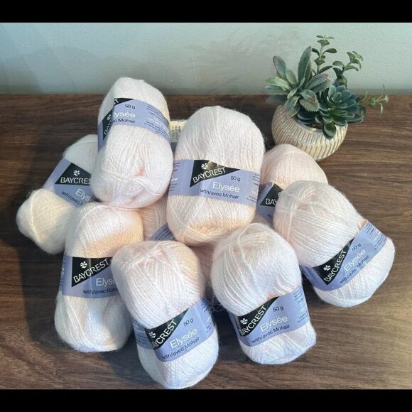 Lot 10 Vintage Baycrest Knitting Wool Skeins Pink Elysee Mohair Blend Yarn - Picture 1 of 6